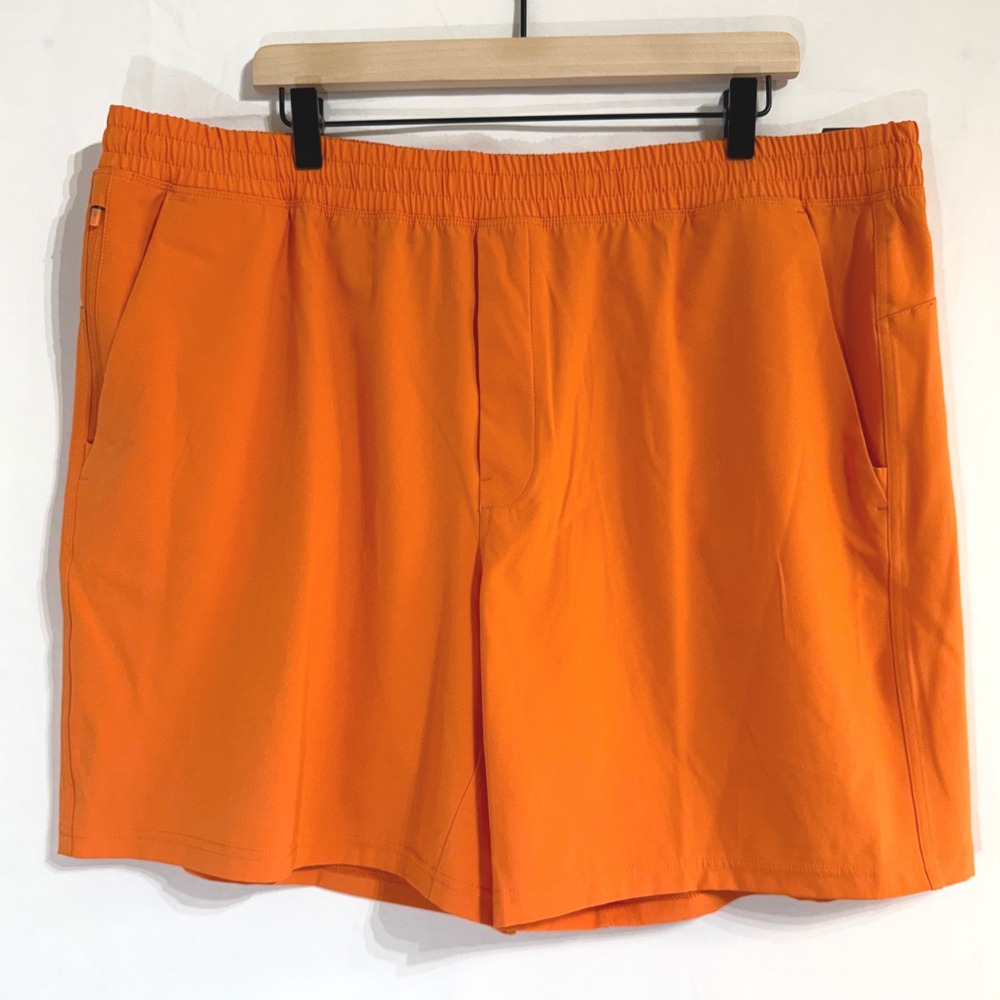VRST Mens XXL 7" All-In Unlined Short Tangerine Orange Stretch Quick Dry Pockets